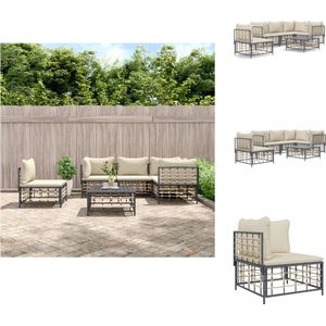 vidaXL Hoekbank Antraciet Poly Rattan - 72x72x66cm - Weerbestendig en Comfortabel - Loungebank