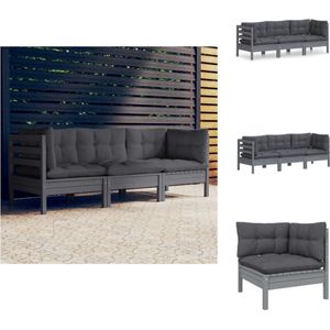 vidaXL Hoekbank Tuinmeubelen - 63.5 x 63.5 x 62.5 cm - Grijs - Antraciet - Loungebank