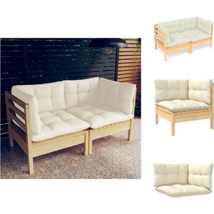 vidaXL Hoekbank - Terrasbank - 2-zitsbank - 63.5 x 63.5 x 62.5 cm - Massief grenenhout - Loungebank