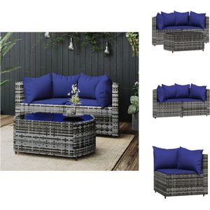 vidaXL Loungeset Modern Grijs 2x Hoekbank - 63x63x57.5cm - Weerbestendig PE-rattan - Loungebank