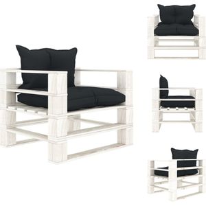 Vidaxl - Garten-Palettensofa mit Kissen in Anthrazit Holz - Gartensorgsessel - Holzsessel - Palettenmöbel - Gartenlounge - Balkonmöbeln