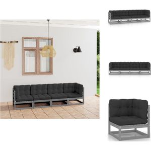Vidaxl - 4-Sitzer-Gartensofa mit Kissen Kiefer Massivholz - Gartenmöbel - Holzsofa - Esszimmergarnitur - Lounge Sofa - Gartenlounge