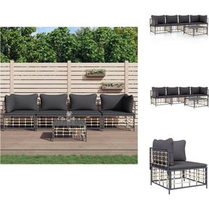 vidaXL Lounge set s Hoekbank - Antraciet - 72x72x66 cm - Weerbestendig - Loungebank