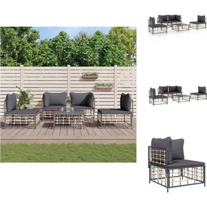 vidaXL Loungeset - vul hier de naam in - Bankstellen - 72x72x66 cm - Antraciet - Loungebank