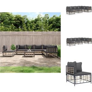Vidaxl - 8-tlg. Garten-Lounge-Set mit Kissen Anthrazit Poly Rattan - Gartensortiment - Loungeset - Gartenmöbel - Outdoor Möbel - Rattanmöbel