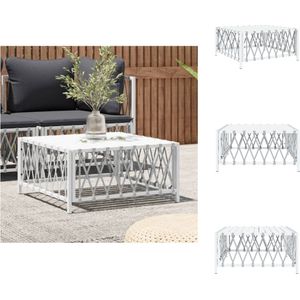 vidaXL Terrastafel - Trendy - Tuintafel - 70 x 70 x 34 cm - Geweven stof - Gepoedercoat staal - Tuinbank