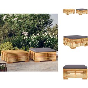 vidaXL Tuin Loungeset - Tuin Loungesets - Loungeset - Buiten Loungeset - 2-delige Loungeset massief teakhout