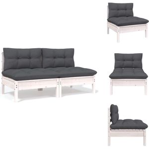 Vidaxl - 2-Sitzer-Gartensofa mit Kissen Weiß Massivholz Kiefer - Gartenmöbel - Terrasse - Outdoor Möbel - Lounge Set - Esszimmergarnitur