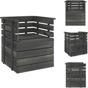 vidaXL Loungestoel Pallet - 70 x 65 x 71.5 cm - Donkergrijs - Tuinbank