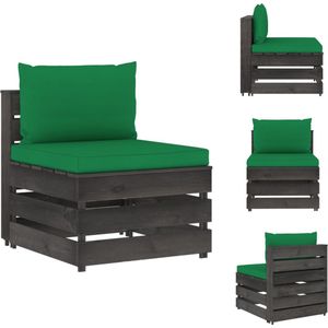 Vidaxl - Modulares Mittelsofa mit Kissen Grau Imprägniertes Holz - Gartensorgausstattung - Holzsessel - Gartenlounge - Gartenmöbeln - Rattan Möbel