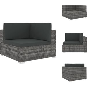 vidaXL Rattan Hoekbank - Sectionele Hoekzitting - Grijs en Donkergrijs - 70 x 70 x 52.5 cm (L x B x H) - Tuinbank