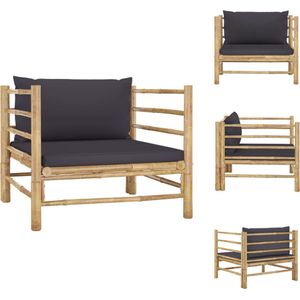 Gartensofa mit Dunkelgrauen Kissen Bambus - Gartensofa - Bambusgartenmöbel - Lounge Möbel - Outdoor Sofa - Balkonmöbel