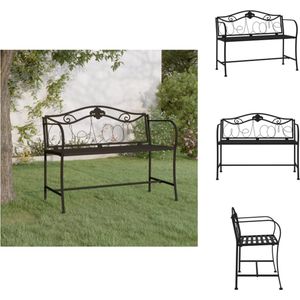 2-Sitzer-Gartenbank 104 cm Schwarz Stahl - Gartenzubehör - Gartenbank - Metallbank - Stahlelement - Außenmöbeln