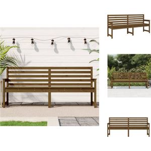 vidaXL Klassieke Houten Tuinbank - Massief Grenenhout - 203.5 x 48 x 91.5 cm - Honingbruin - Tuinbank