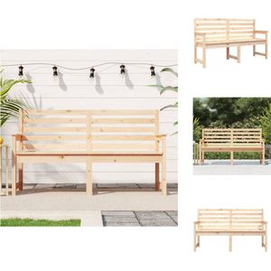 vidaXL Klassieke Houten Tuinbank - Massief Grenenhout - Stabiel en Stevig - Latwerk Zitting - Breed Toepasbaar - 159.5x48x91.5 cm - Tuinbank