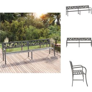 vidaXL Vintage Tuinbank - Staal/Kunststof - 246x58x77cm - Grijs - Tuinbank