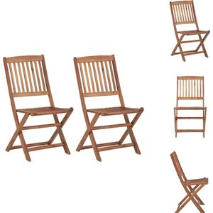 vidaXL Tuinstoel - Tuinstoelen - Tuin Stoel - Tuin Stoelen - Tuinstoelen 2 st inklapbaar massief acaciahout