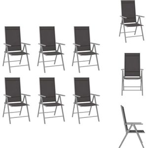 vidaXL Stapelbare Stoel - Stapelbare Stoelen - Stoel - Stoelen - Tuinstoelen 6 st inklapbaar textileen zwart