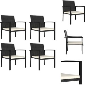 vidaXL Tuinstoelenset - PE-rattan - Zwarte stoelen - 53x58.5x83 cm - Stabiel en weerbestendig - Tuinstoel
