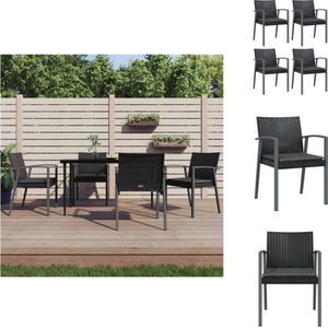 vidaXL Tuinstoel PE-rattan - 56.5 x 57 x 83 cm - zwart - Tuinstoel