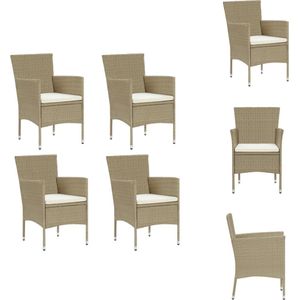 vidaXL Buitenstoel - Buitenstoelen - Tuinstoel - Tuinstoelen - Tuinstoelen 4 st poly rattan beige