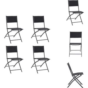 vidaXL Klapstoel - Klapstoelen - Inklapbare Stoel - Inklapbare Stoelen - Tuinstoelen inklapbaar 4 st staal en textileen