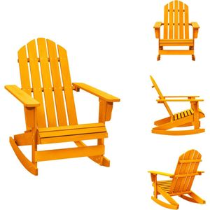 vidaXL Adirondack schommelstoel - Tuinmeubelen - 70x91.5x92 cm - Oranje - Massief vurenhout - Tuinstoel