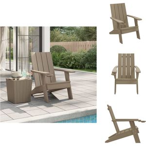 vidaXL Adirondack Tuinstoel - Adirondack Tuinstoelen - Tuinstoel - Campingstoel - Tuinstoel Adirondack 75x88,5x89,5 cm polypropeen lichtbruin