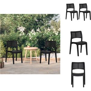 vidaXL Tuinstoel - Tuinstoelen - Campingstoel - Kampeerstoel - Tuinstoelen 2 st polypropeen antracietkleurig