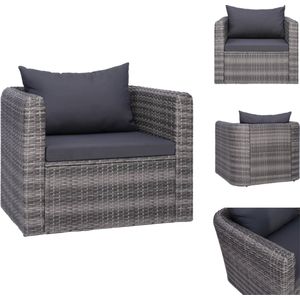 vidaXL Classic Tuinstoel - Grijs - 80 x 72 x 63 cm - Waterbestendig - Comfortabel kussen - Lichtgewicht stoel - Eenvoudige montage - Tuinstoel