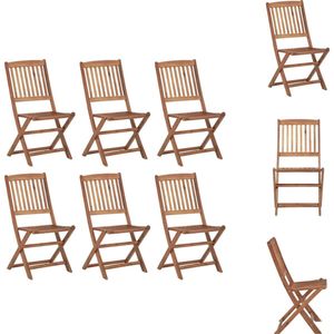 vidaXL Klapstoelenset - Tuinmeubelen van massief acaciahout - 48.5 x 57 x 91 cm - Weerbestendig - 6 stoelen - Tuinstoel