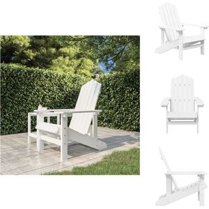 vidaXL Adirondack Tuinstoel - HDPE - Wit - 73 x 83 x 92 cm - Onderhoudsarm - Tuinstoel