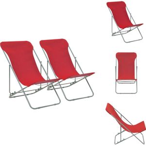 vidaXL Strandstoelenset - 75 x 57 x 99 cm - 3 standen - Rood - Tuinstoel