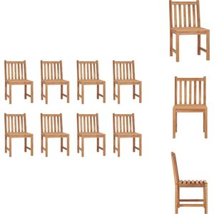 vidaXL Houten Tuinstoelenset - Teakhout - 50 x 53 x 90 cm - 8 stoelen - Tuinstoel