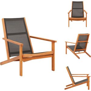 vidaXL Loungestoel Tuin - 64 x 92 x 83 cm - zwart houten stoel - Tuinstoel