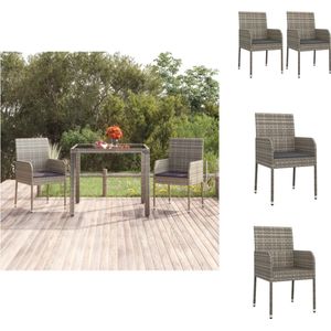 vidaXL Tuinstoel PE Rattan - Grijs - 48 x 55 x 88 cm - Tuinstoel