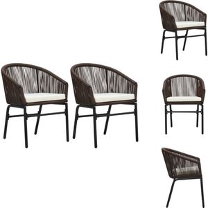 vidaXL stoelenset - minimalistisch - bruin - 58x58x78cm - weerbestendig - Tuinstoel