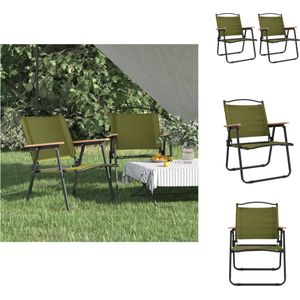 vidaXL Campingstoel - Groen - 54 x 55 x 78 cm - Oxford stof - Gepoedercoat staal - Tuinstoel