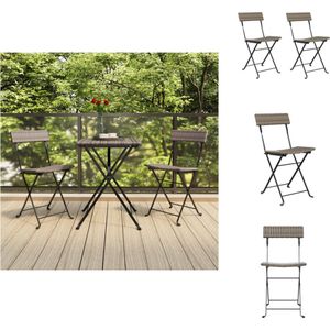 vidaXL Bistrostoel - Grijs - 40 x 45 x 79 cm - PE-rattan en gepoedercoat staal - Tuinstoel