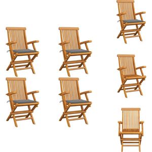 vidaXL Tuinstoelenset - Hout - 55x60x89 cm - Inklapbaar - set van 4 stoelen - Tuinstoel