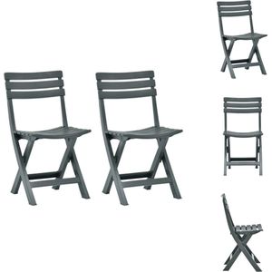 vidaXL Bistrostoelen Kunststof - 44x41x78 cm - Groen - Weerbestendig - Inklapbaar - Set van 2 - Tuinstoel