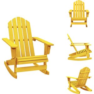 vidaXL Adirondack schommelstoel - tuinmeubelen - 70 x 91.5 x 92 cm - geel - Tuinstoel