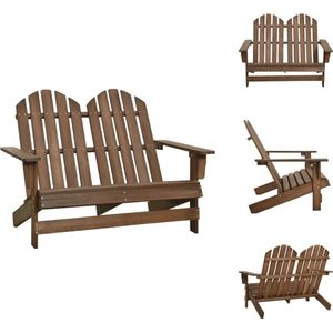 vidaXL Adirondack Stoel - Adirondack Stoelen - Tuin Eetstoel - Tuin Eetstoelen - Tuinstoel 2-zits Adirondack massief vurenhout bruin