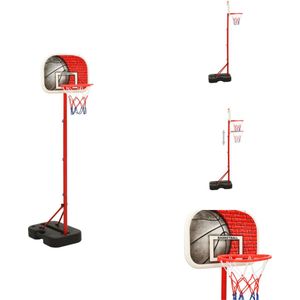 vidaXL Basketbalset Junior - Hoogte verstelbaar - Inclusief ring - net - bal en pomp - Rood/wit/blauw/zwart - PE/PP materiaal - Basketbal