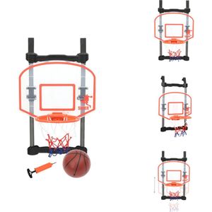vidaXL Basketbalring - Verstelbaar - Meerkleurig - Incl - Net - Bal en Pomp - Basketbal