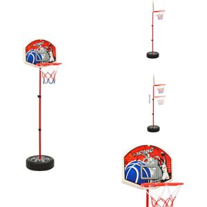 vidaXL Basketbalstandaard - Speelset - 120 cm - Verstelbare hoogte - Stevige basis - Meerkleurig - PE/PP - Basketbal