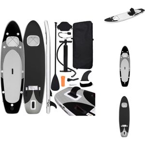 vidaXL SUP Board - Opblaasbaar - 300 x 76 x 10 cm - PVC - Met venster - Zwart - SUP board