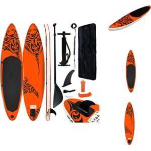 vidaXL Stand Up Paddleboard - Opblaasbaar SUP Board - Oranje - 305 x 76 x 15 cm - 140 kg laadvermogen - Inclusief accessoires - SUP board