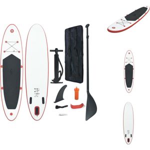 vidaXL SUP Board - Stand Up Paddleboard - Lengte 300 cm - Rood en wit - PVC en EVA - SUP board
