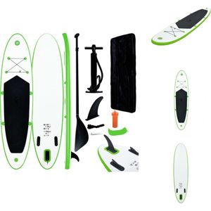 vidaXL Stand Up Paddleboard - 330 x 72 x 10 cm - Groen/Wit - PVC/EVA - 1 volwassene - 80 kg draagvermogen - 12 psi maximale werkdruk - Inclusief accessoires - SUP board